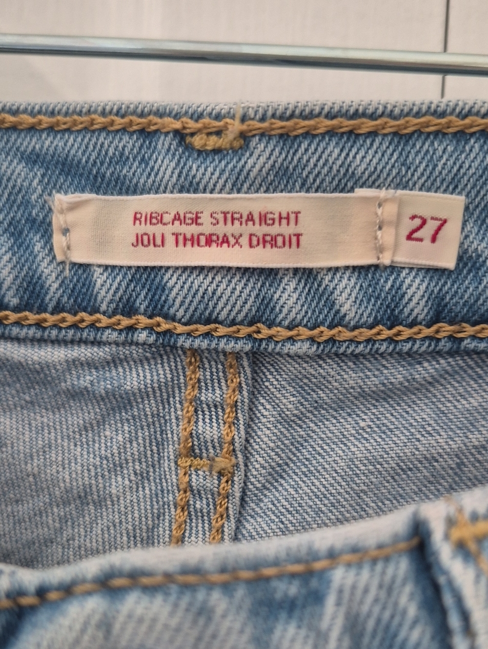 Levis Ribcage Straight Jeans Light Wash - 27 - Picture 4 of 12